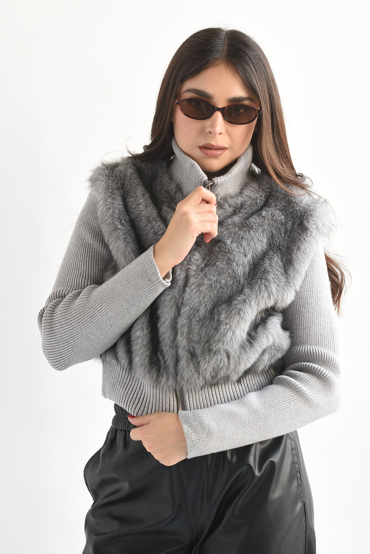 PREVENTA Sweater cierre fur