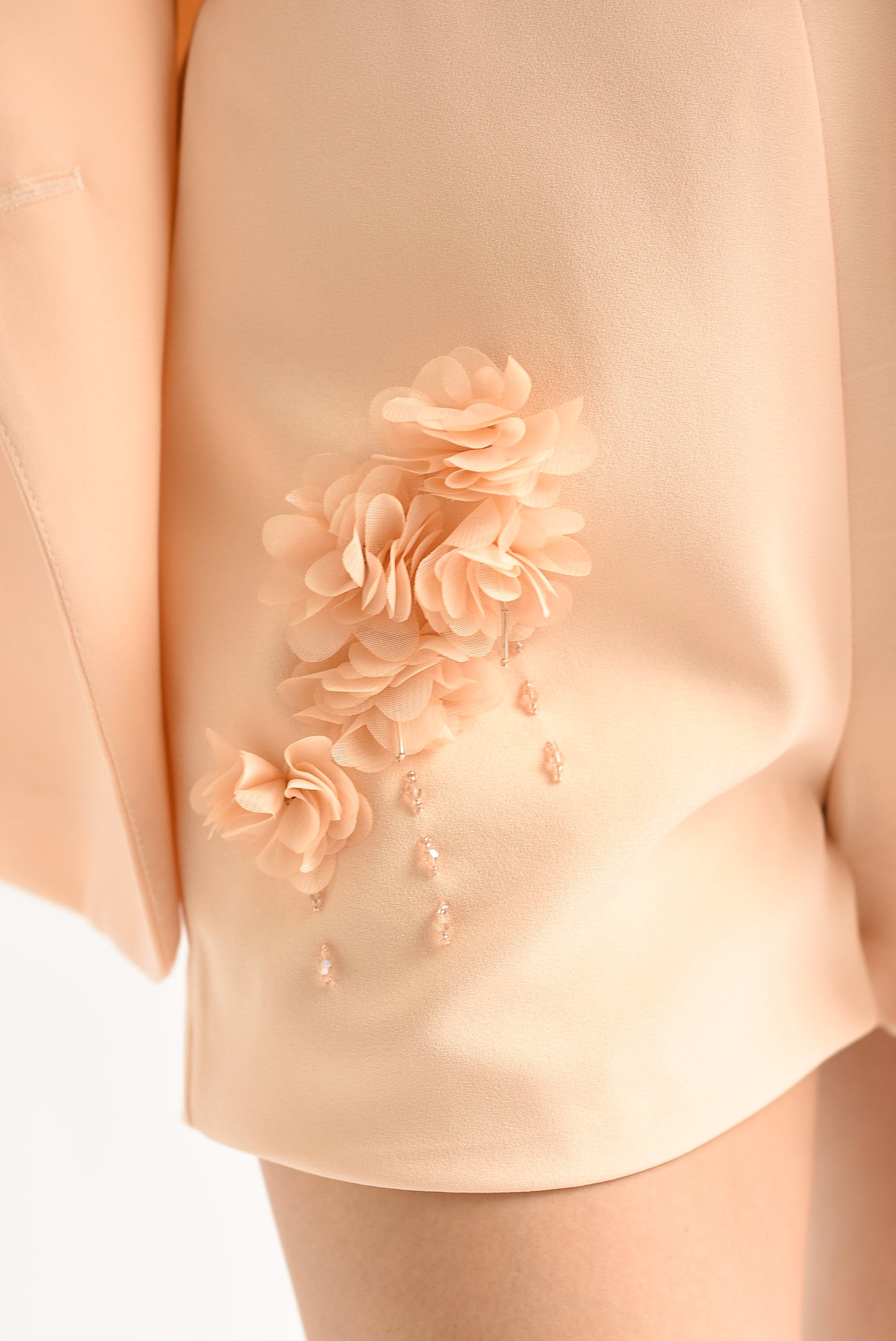 Set Short y Blazer flores 3D Peach