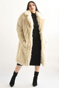 Fashion Styled Abrigo largo fur Beige