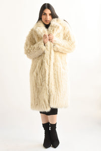 Fashion Styled Abrigo largo fur Beige