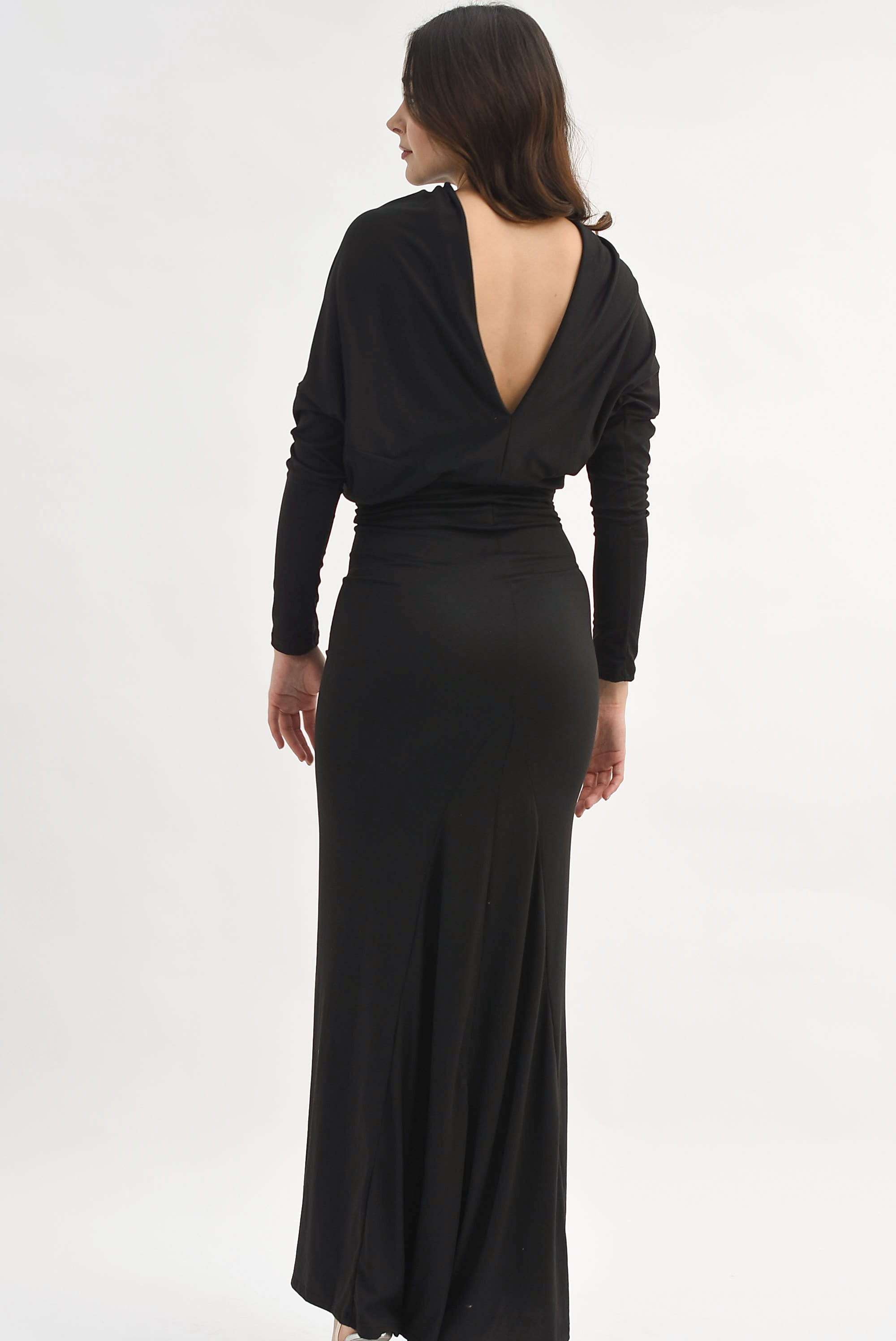 Vestido largo algodón Negro
