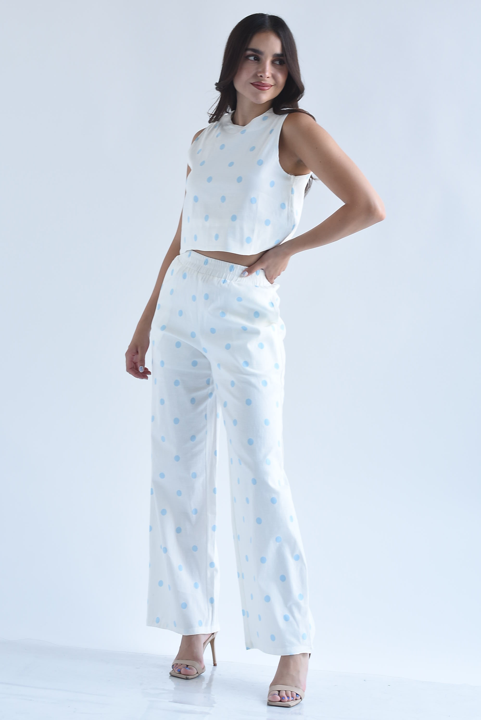 Set Pantalón y Blusa polka dots pastel