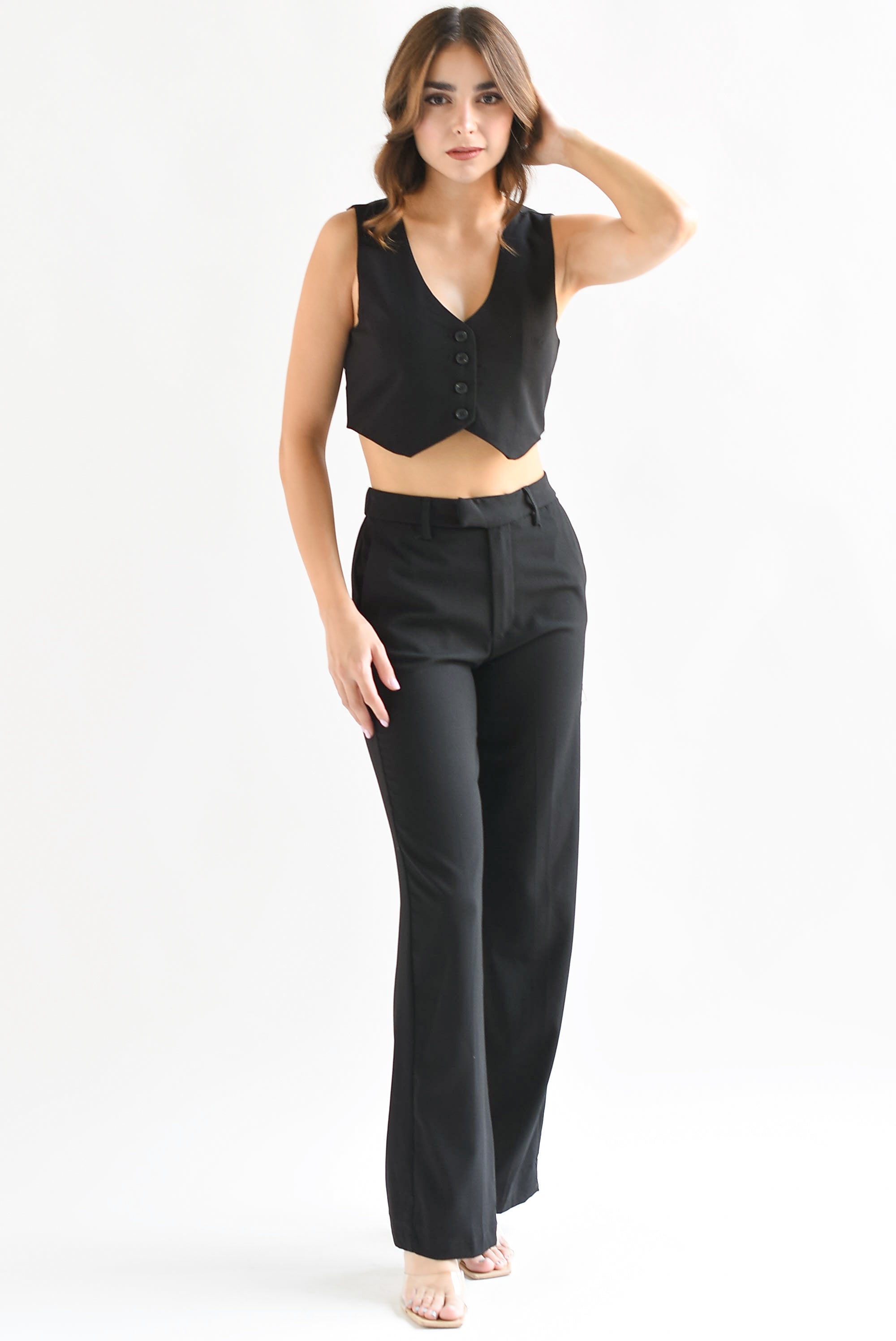 Pantalón pierna ancha Negro