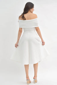 Fashion Styled Vestido midi neopreno Blanco