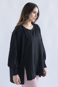 Fashion Styled Sudadera costuras Negro