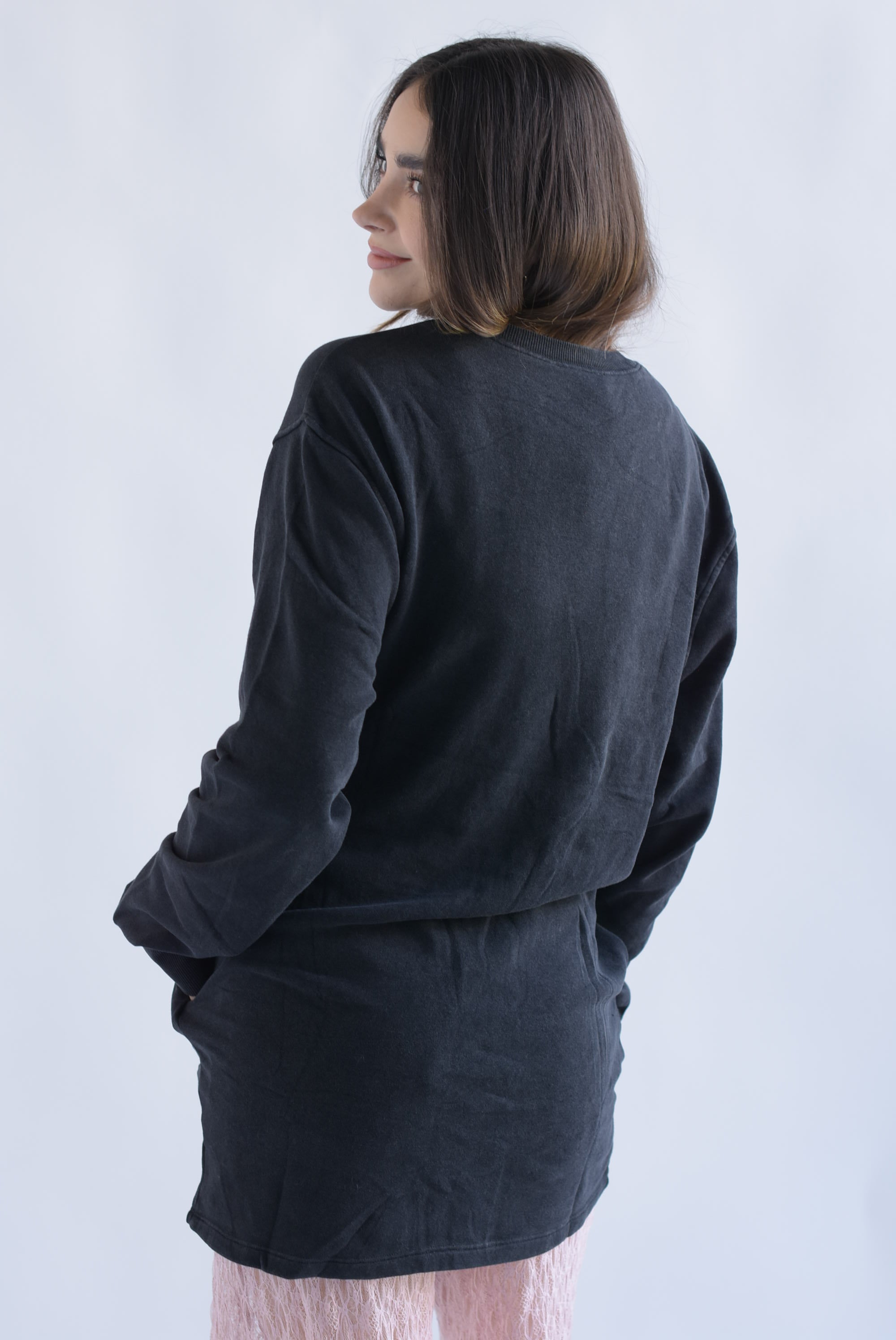 Sudadera larga Negro