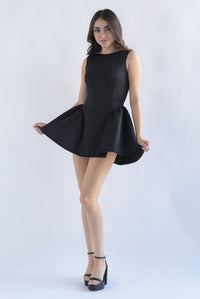 Fashion Styled Vestido neopreno globo Negro