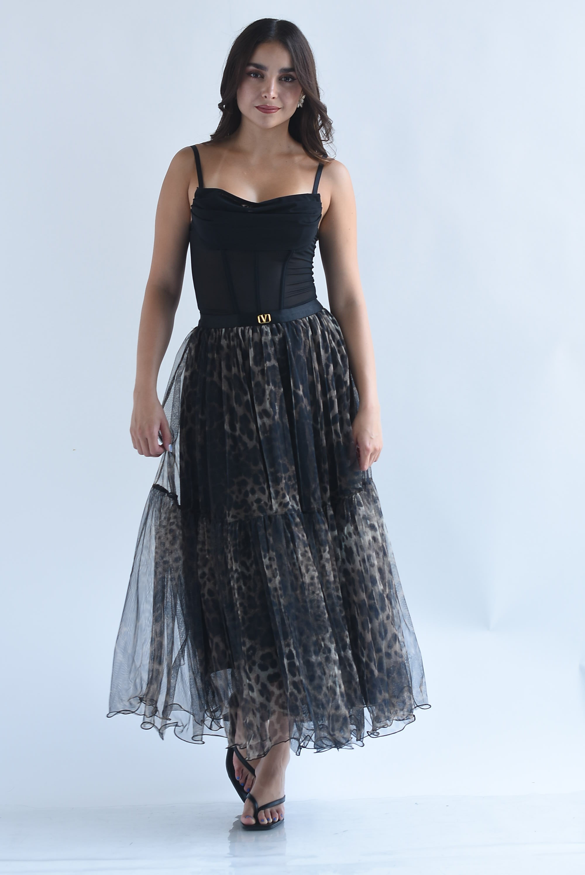 Falda doble tulle Leopardo