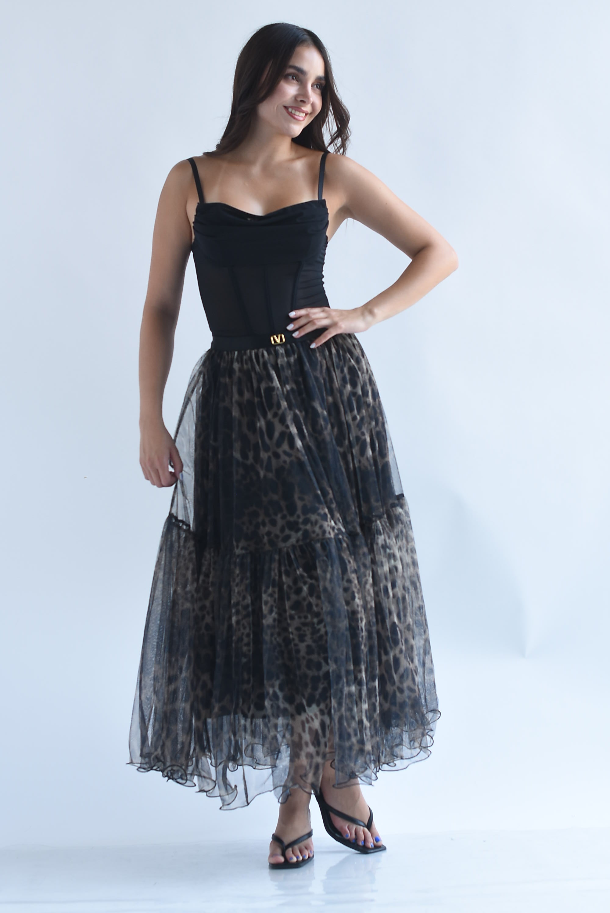 Falda doble tulle Leopardo