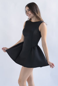 Fashion Styled Vestido neopreno globo Negro