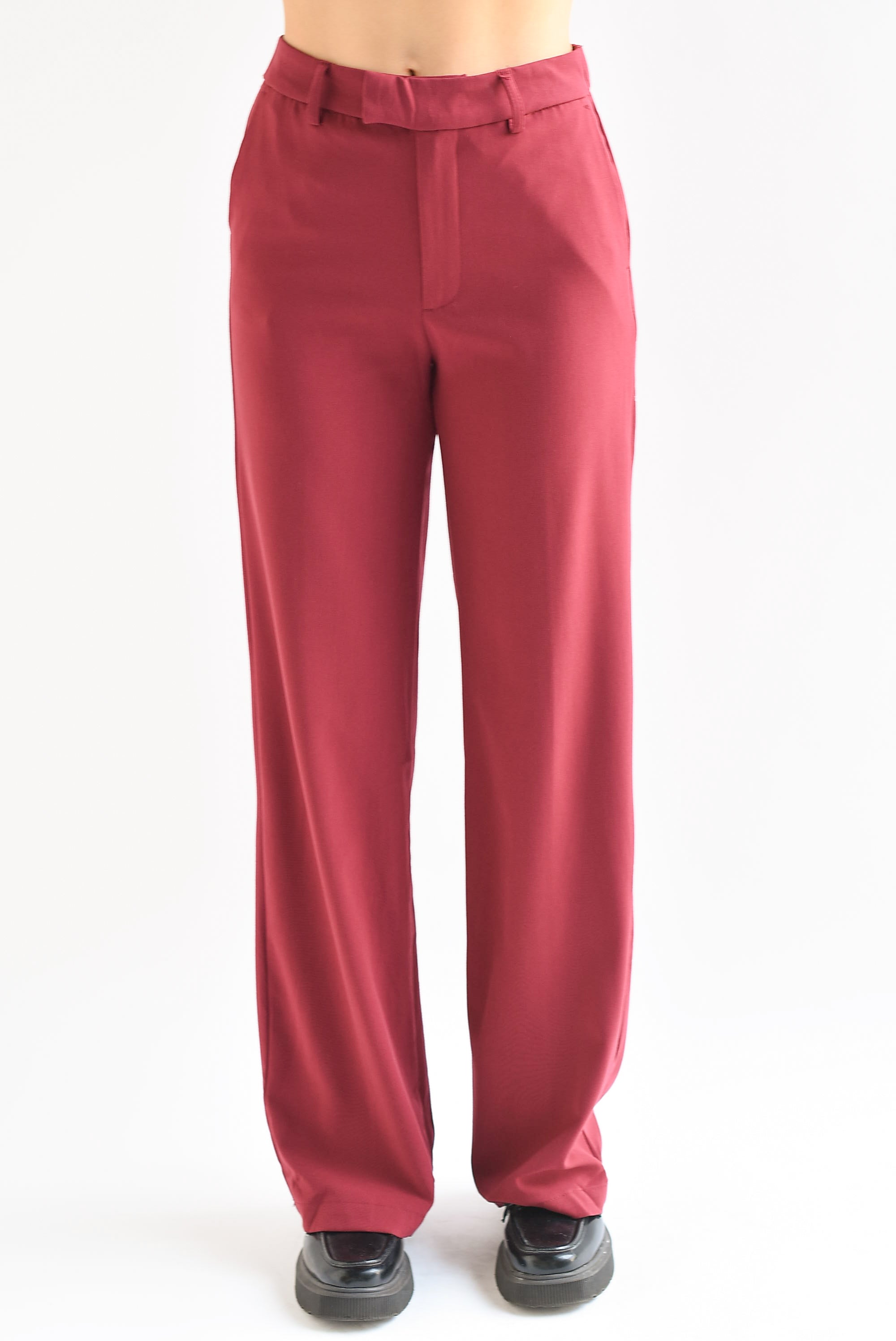 Pantalón pierna ancha Tinto