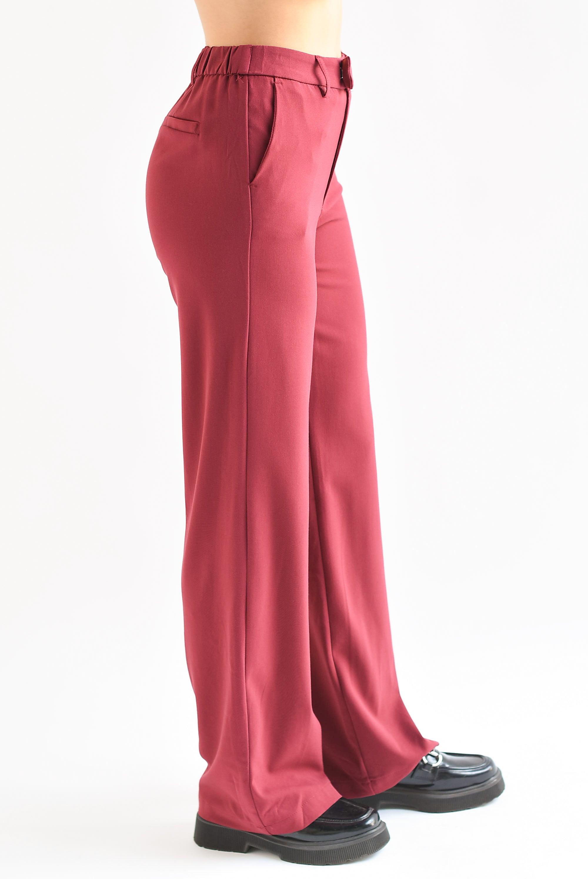 Pantalón pierna ancha Tinto