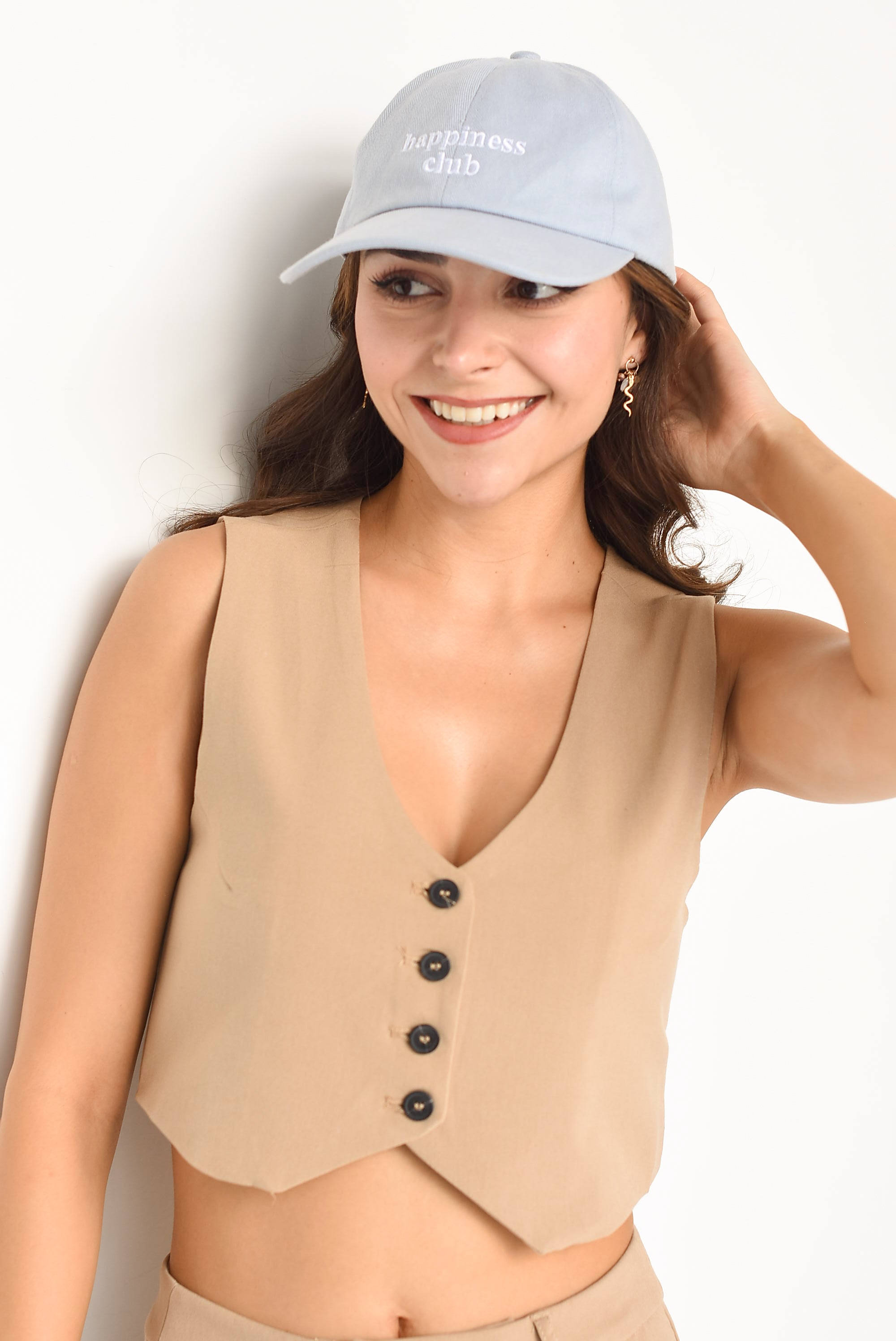 Chaleco corto botones Kaki