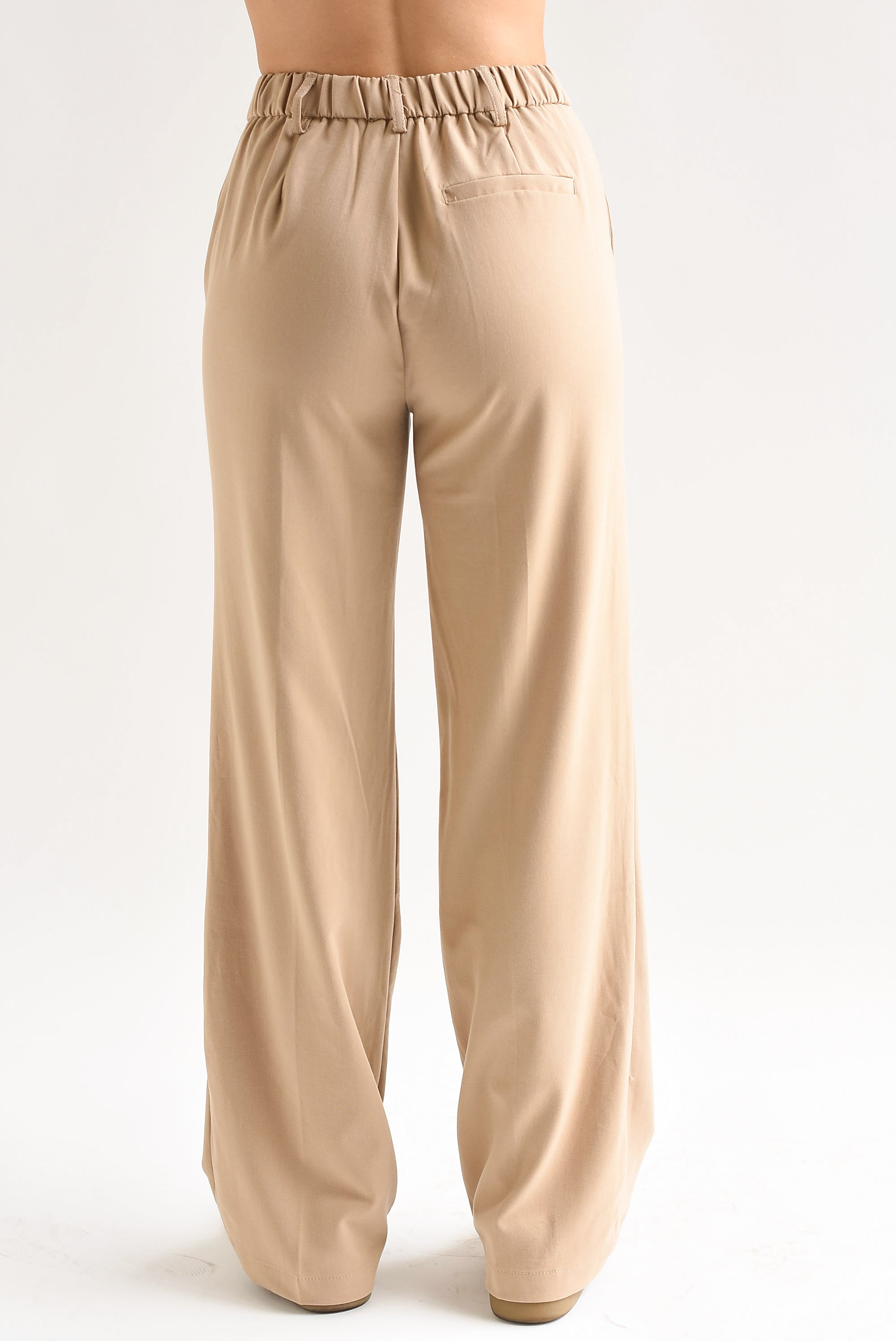 Pantalón pinzas y broche Kaki