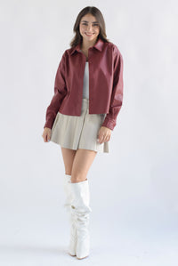 Fashion Styled Shacket vinipiel mate Vino