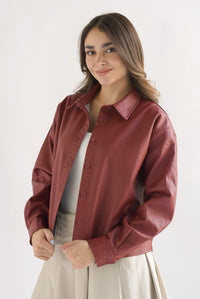 Fashion Styled Shacket vinipiel mate Vino