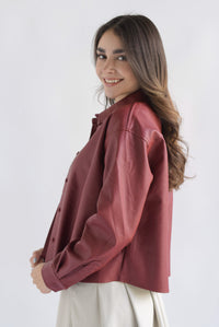 Fashion Styled Shacket vinipiel mate Vino