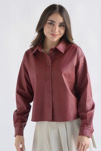 Fashion Styled Shacket vinipiel mate Vino