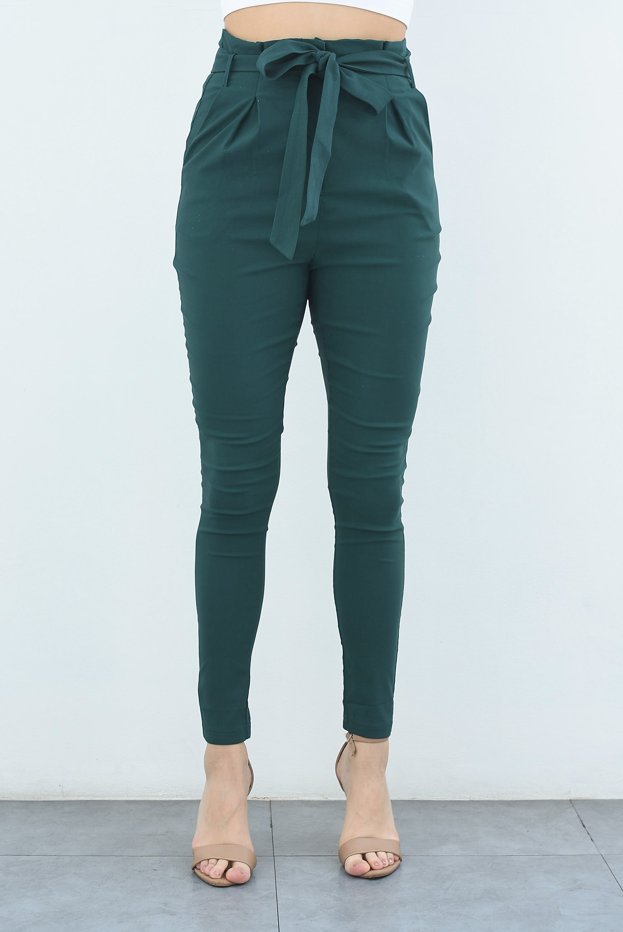 Pantalón paper bag Verde Esmeralda