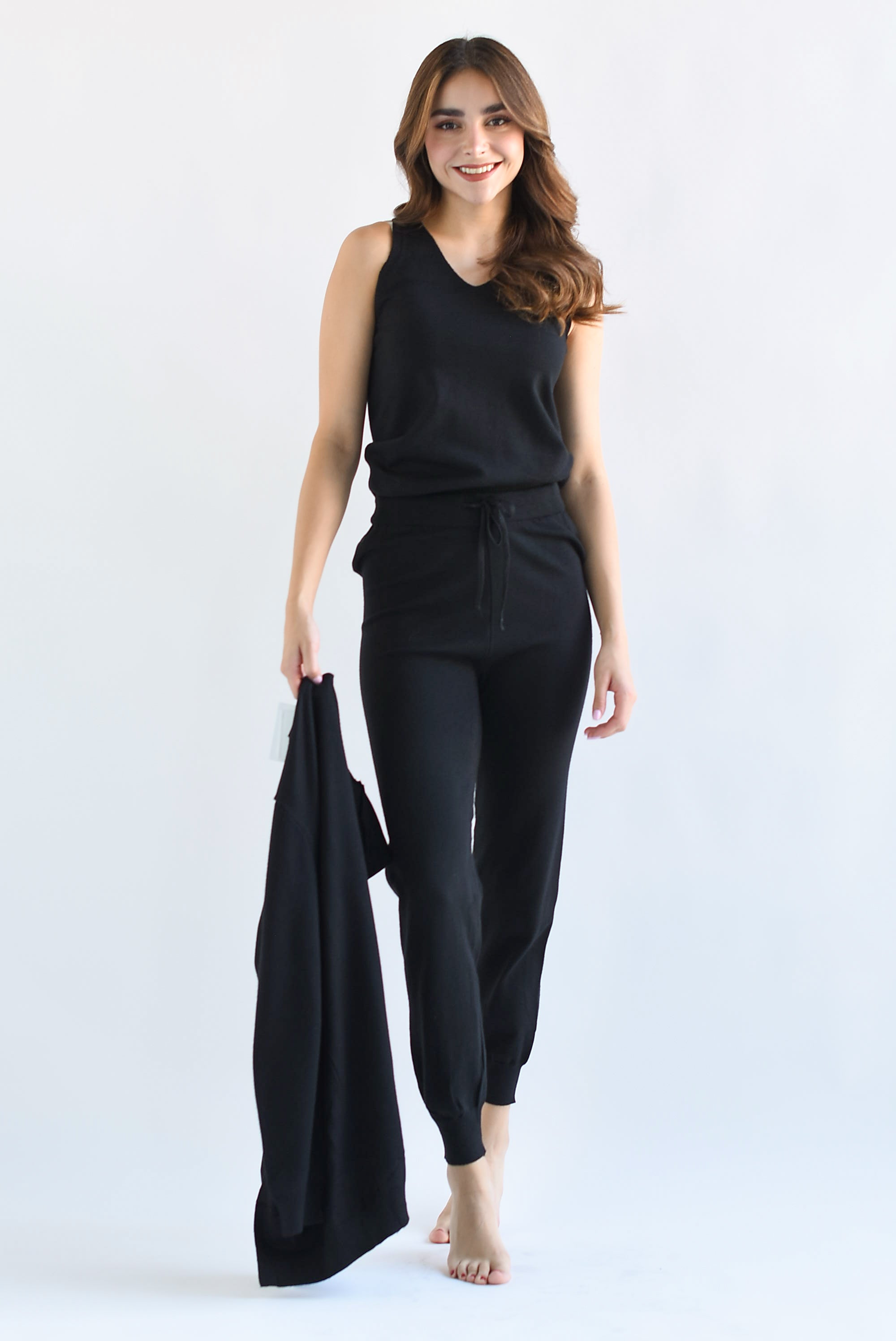 Set 3 piezas: Pantalón, Blusa y Cárdigan Negro