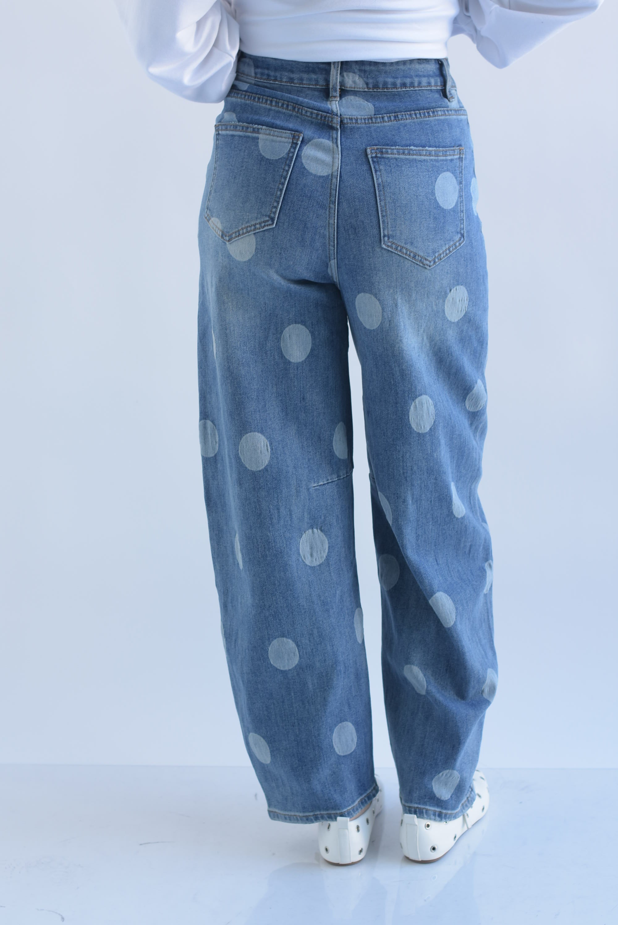 Jeans barrel polka dots chunky