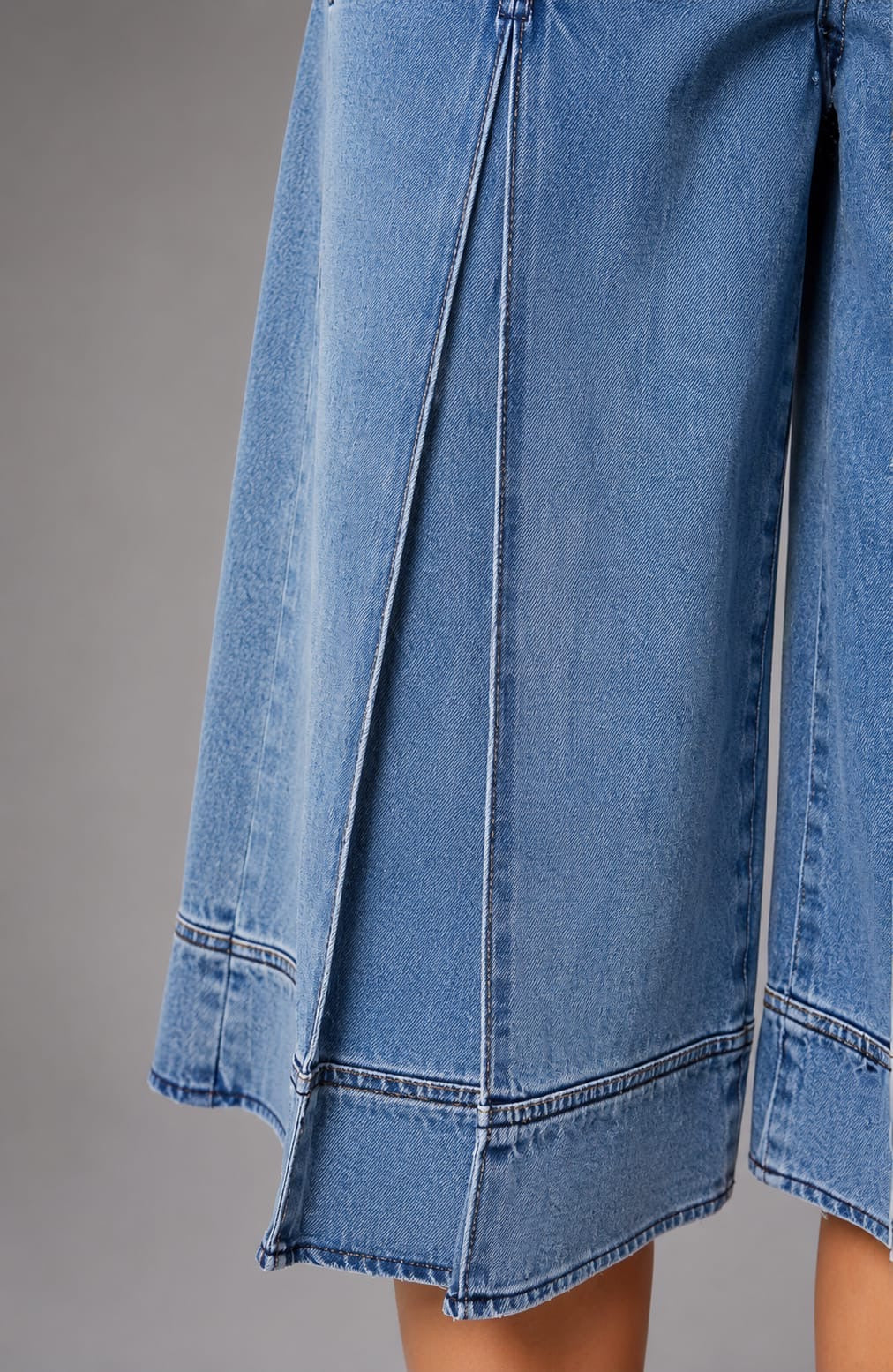 Bermuda Denim culotte pinzas