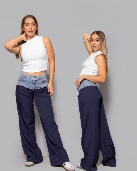 Pantalón sastre Denim Azul Marino