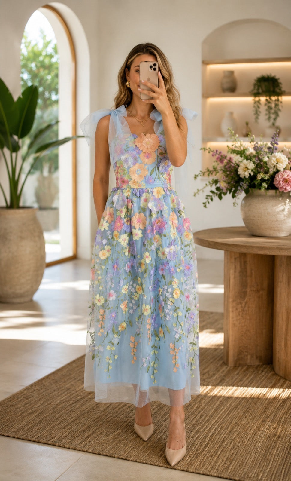 Vestido tulle flores