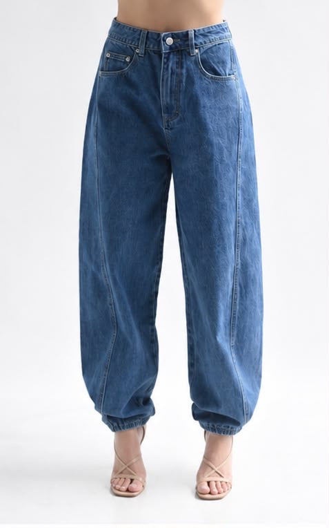 Jeans barrel broche tobillo
