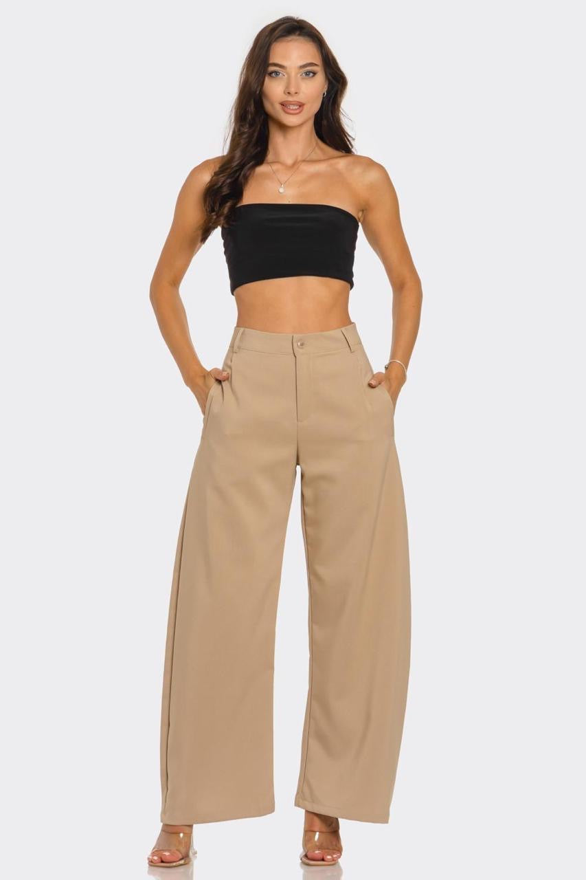 Pantalón de vestir barrel Beige