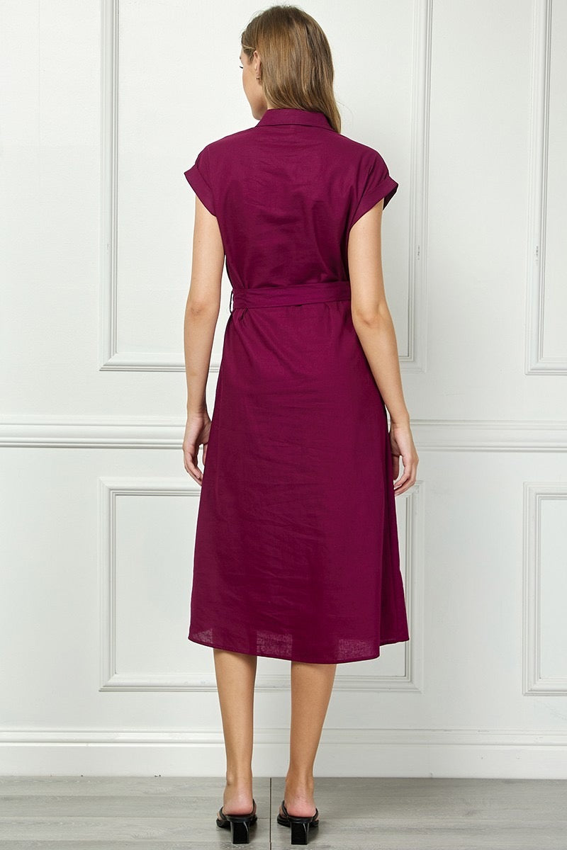 Vestido camisero Vino