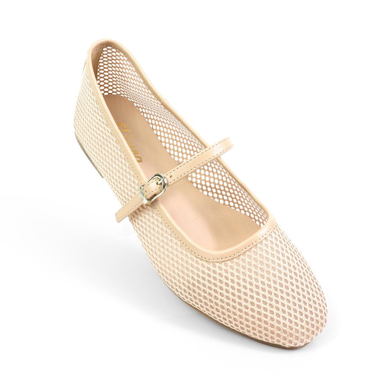 Ballerina flats mesh red