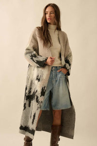 Fashion Styled Ensamble largo punto mármol Gris