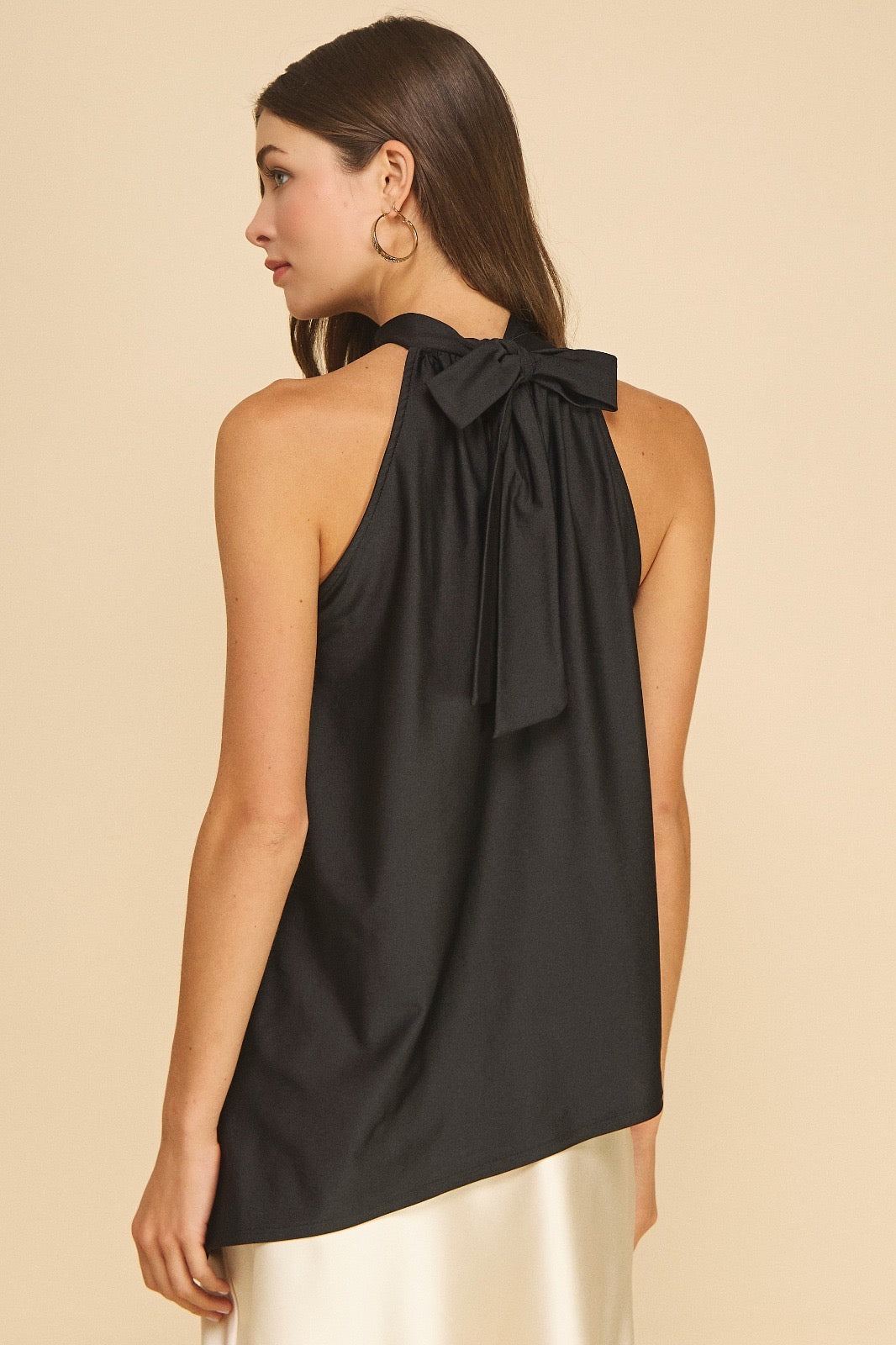 Blusa licra halter asimétrica