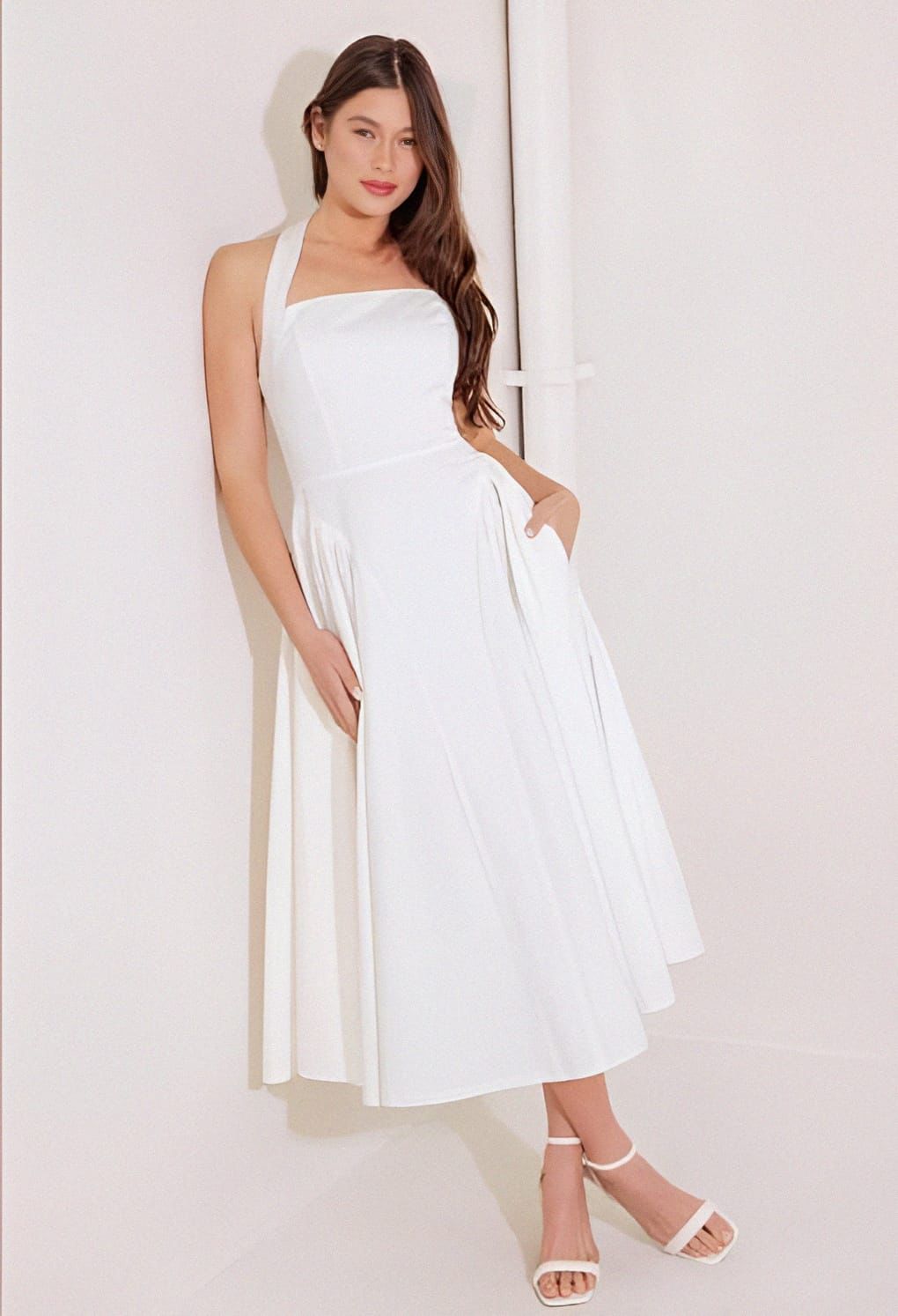 Vestido halter torso Blanco