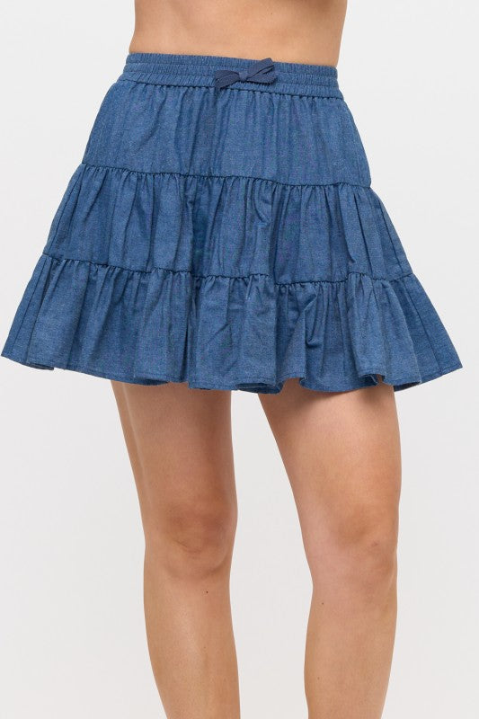 Falda corta olanes Denim Medium