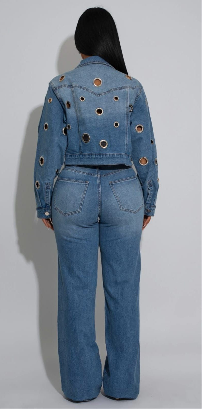 Set Jeans y Chamarra aros plata Denim