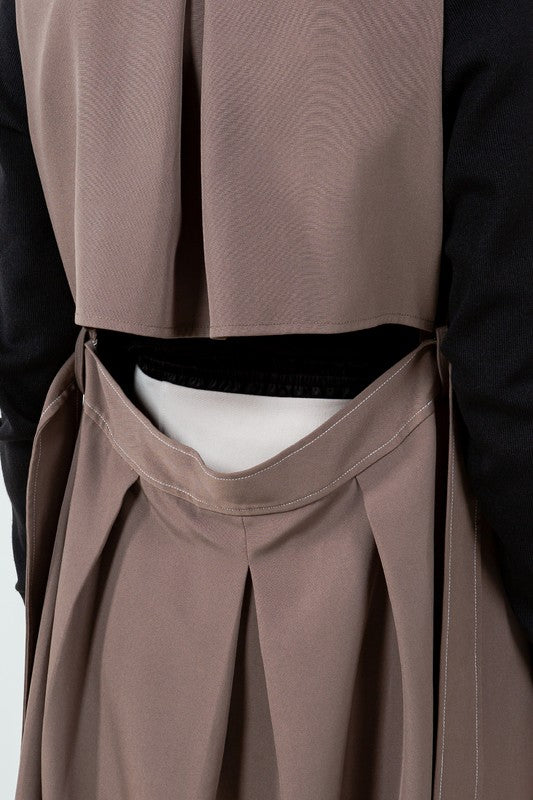 Chaleco largo doble solapa Café