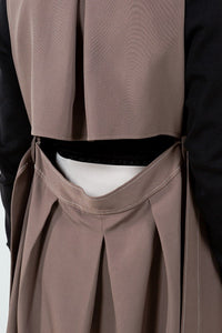 Fashion Styled Chaleco largo doble solapa Café