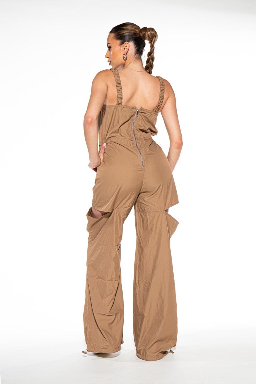 Overol nylon cut-out pierna