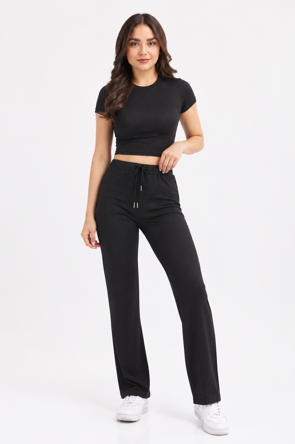Set Pantalón y Top canalé Negro