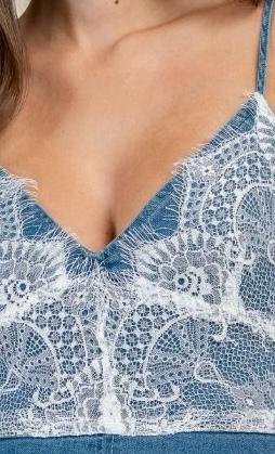 Vestido Denim con Encaje