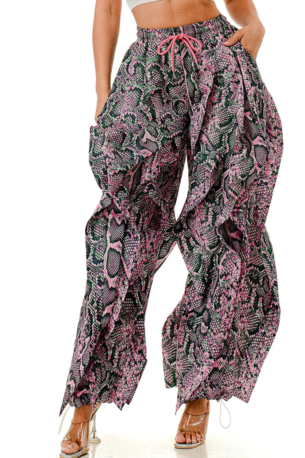 Pantalón Parachute ondas Snake Print