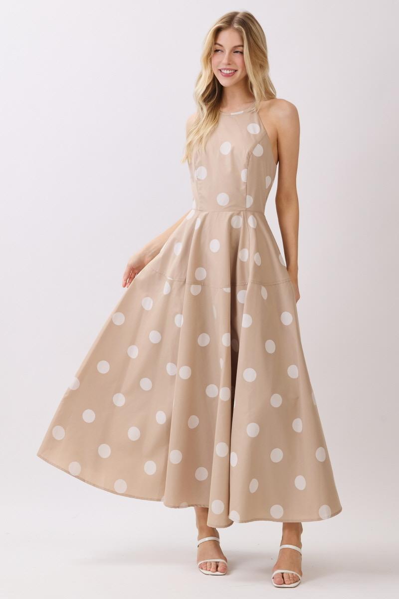 Vestido halter polka dots