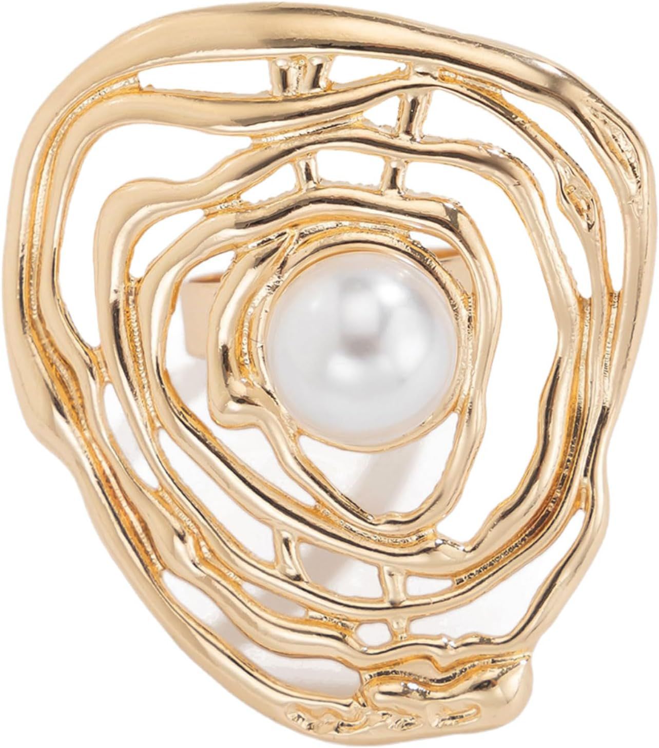 Anillo espiral perla