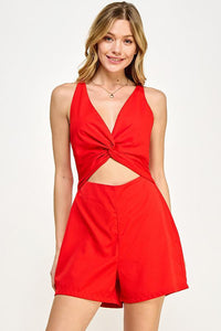 Fashion Styled Romper cut-out Rojo