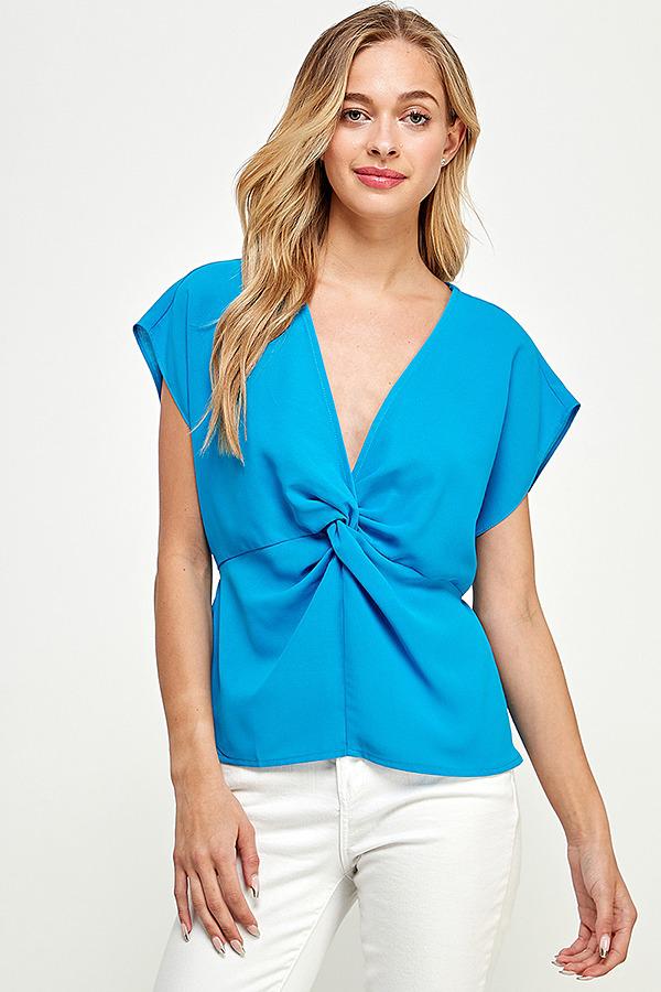 Blusa ligera nudo Azul