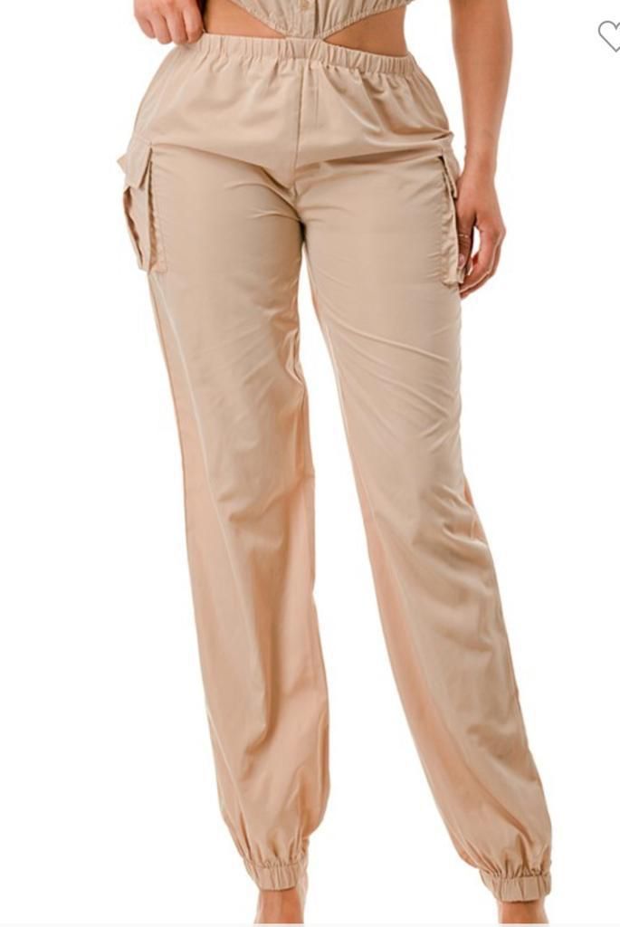 Jumpsuit cargo cut-out Kaki