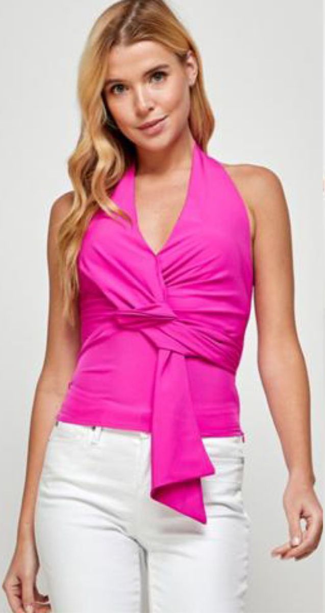 Blusa halter Magenta