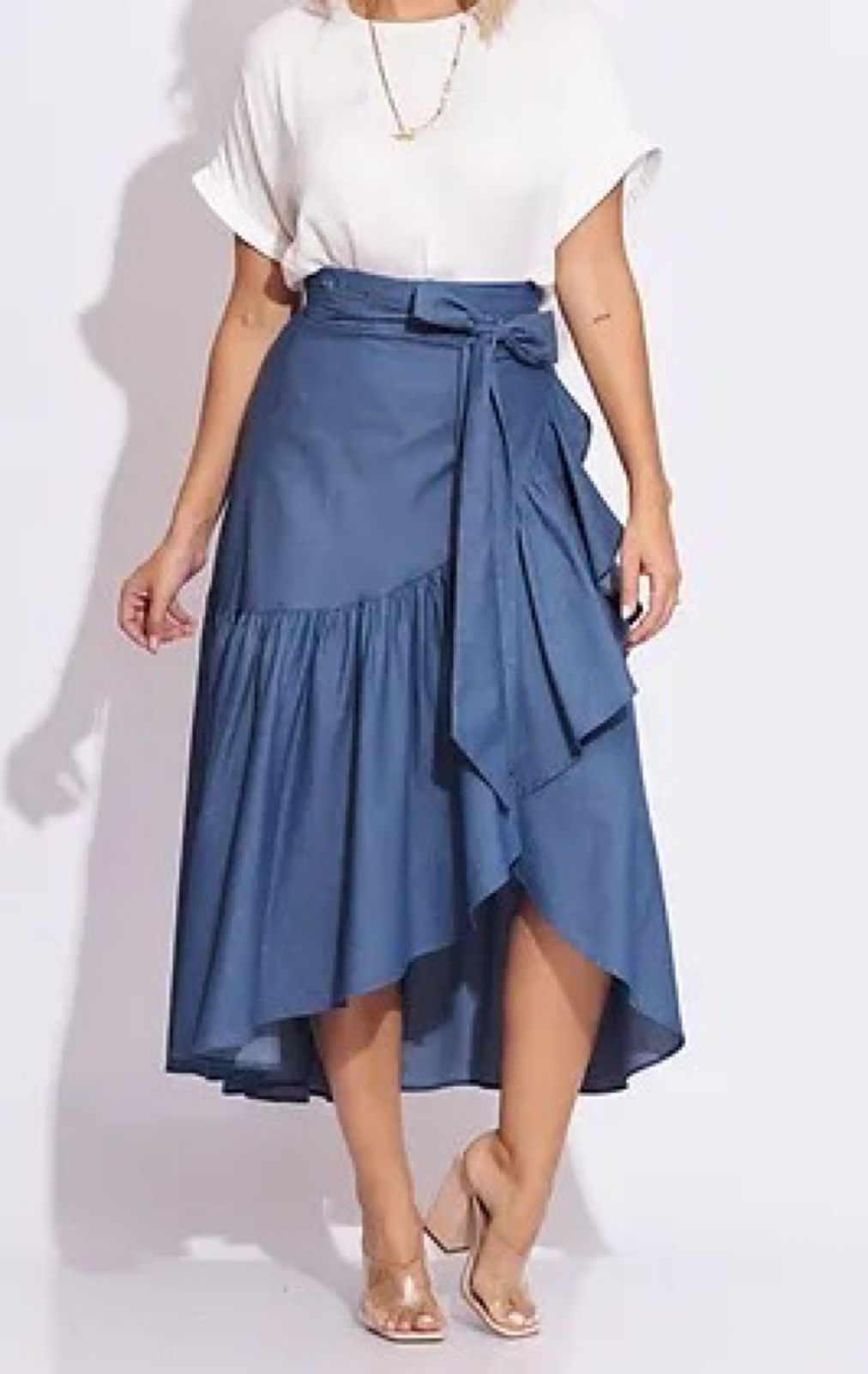Falda envolvente tipo Denim